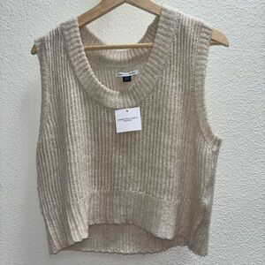 American Eagle Beige Knit Sweater Vest